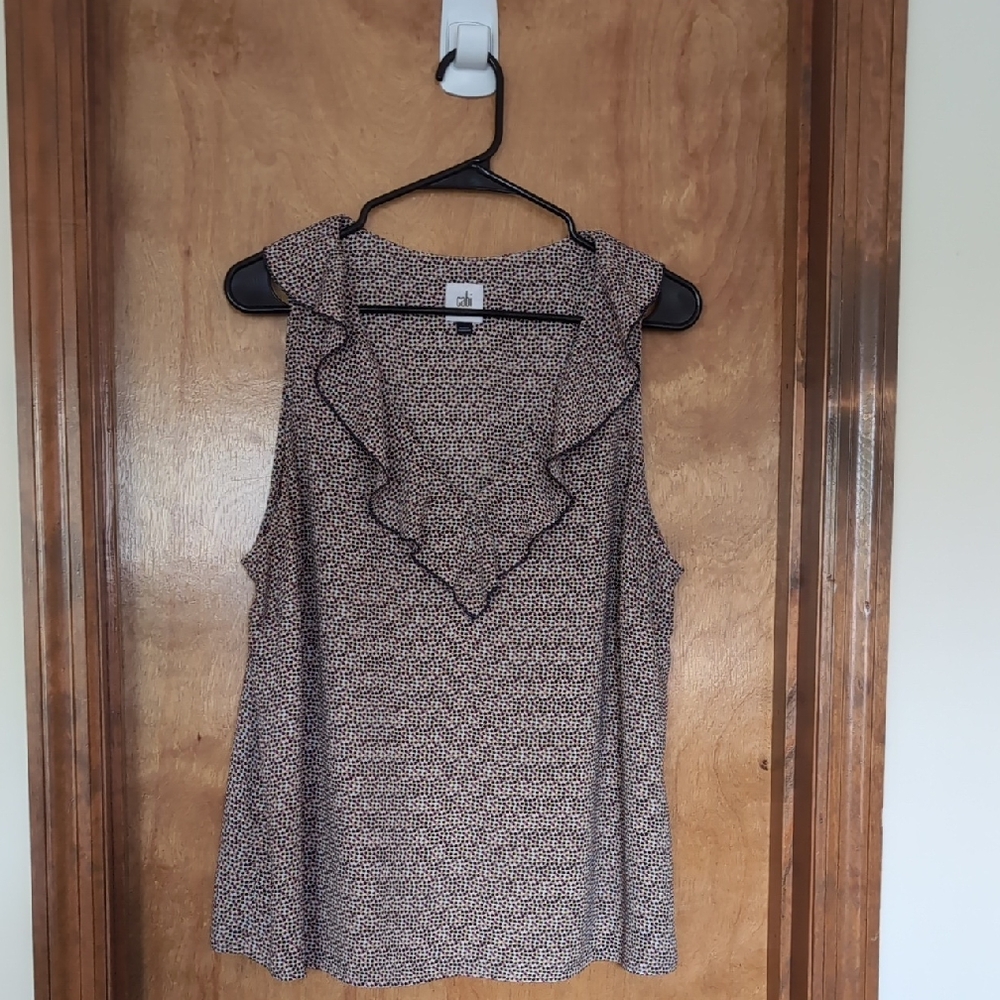 Chico's Black and White Patterned Sleeveless Blouse